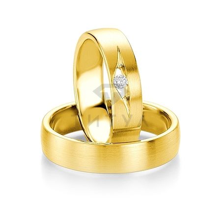Т-28079 золотые парные обручальные кольца (ширина 5 мм.) (цена за пару)