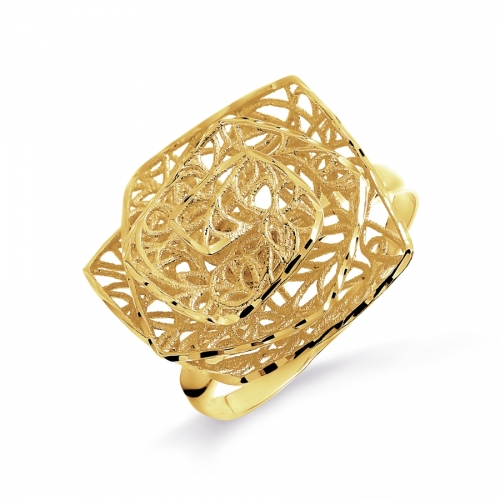 Кольцо Ажур из желтого золота