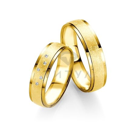 Т-27489 золотые парные обручальные кольца (ширина 5 мм.) (цена за пару)