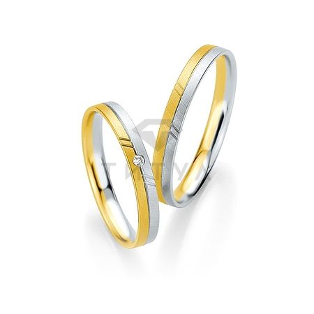 Т-26800 золотые парные обручальные кольца (ширина 3 мм.) (цена за пару)