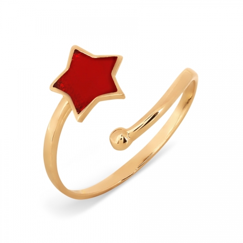 Ювелирный завод Топаз Золотое кольцо Звезда с эмалью