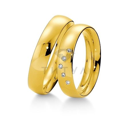 Т-28274 золотые парные обручальные кольца (ширина 5 мм.) (цена за пару)