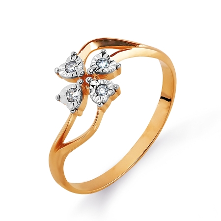 Россия Золотое кольцо Цветок с бриллиантами