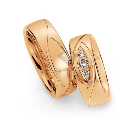 Т-28576 золотые парные обручальные кольца (ширина 7 мм.) (цена за пару)