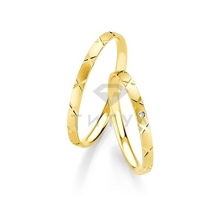Т-26723 золотые парные обручальные кольца (ширина 2 мм.) (цена за пару)