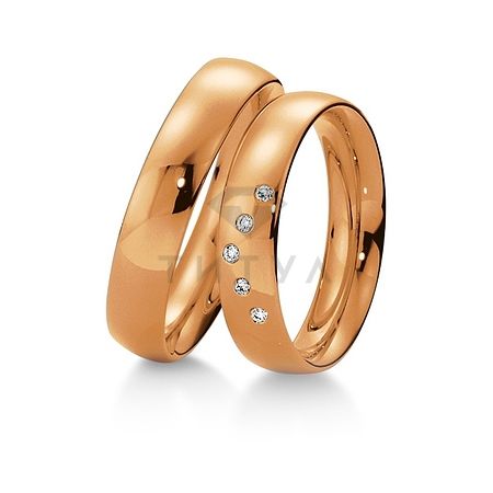 Т-28274 золотые парные обручальные кольца (ширина 5 мм.) (цена за пару)