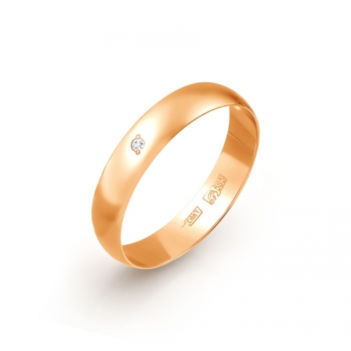Ювелирный завод Топаз Золотое кольцо обручальное с бриллиантом