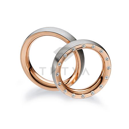 Т-28968 золотые парные обручальные кольца (ширина 5 мм.) (цена за пару)