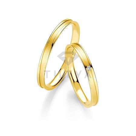 Т-26730 золотые парные обручальные кольца (ширина 2 мм.) (цена за пару)