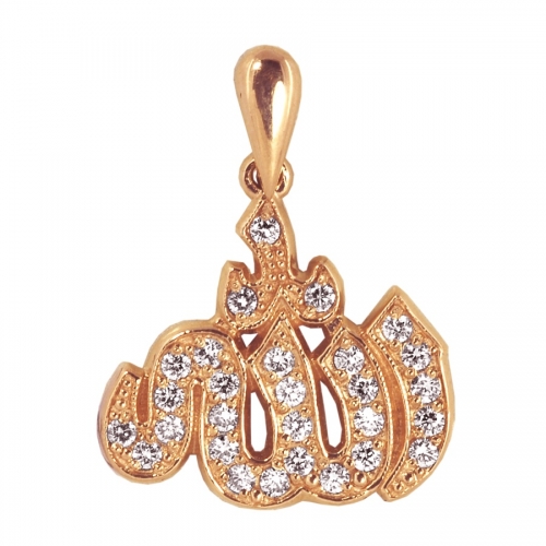Ювелирный завод Топаз Мусульманская золотая подвеска с бриллиантами
