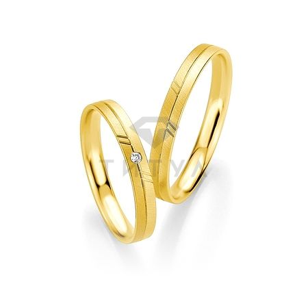 Т-26797 золотые парные обручальные кольца (ширина 3 мм.) (цена за пару)