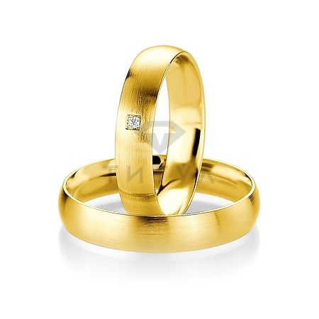 Т-27509 золотые парные обручальные кольца (ширина 4 мм.) (цена за пару)