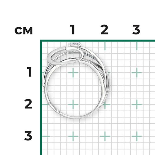 Кольцо из белого золота с фианитом