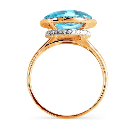 Т141015832-02 золотое кольцо с топазом и бриллиантами