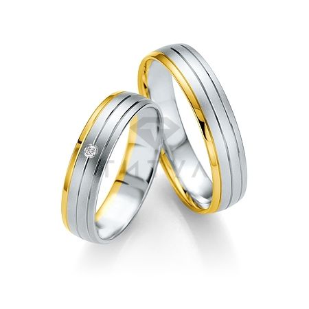 Т-27102 золотые парные обручальные кольца (ширина 5 мм.) (цена за пару)