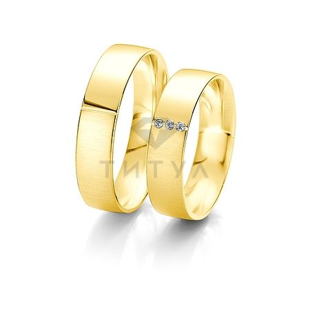 Т-27596 золотые парные обручальные кольца (ширина 5 мм.) (цена за пару)