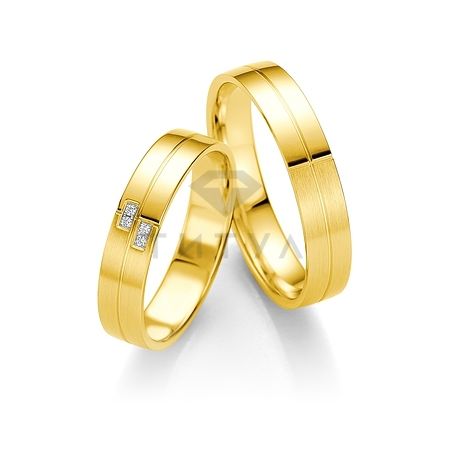 Т-27197 золотые парные обручальные кольца (ширина 4 мм.) (цена за пару)