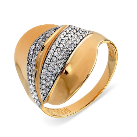 Т147017431-1 золотое кольцо с фианитами