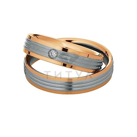 Т-27969 золотые парные обручальные кольца (ширина 5 мм.) (цена за пару)