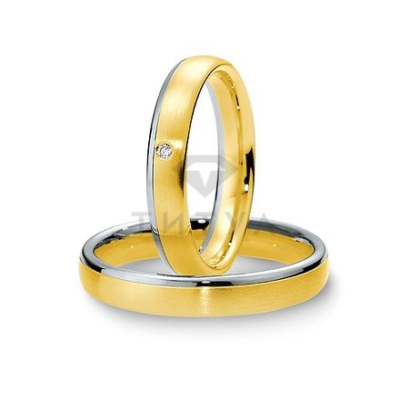 Т-27281 золотые парные обручальные кольца (ширина 4 мм.) (цена за пару)
