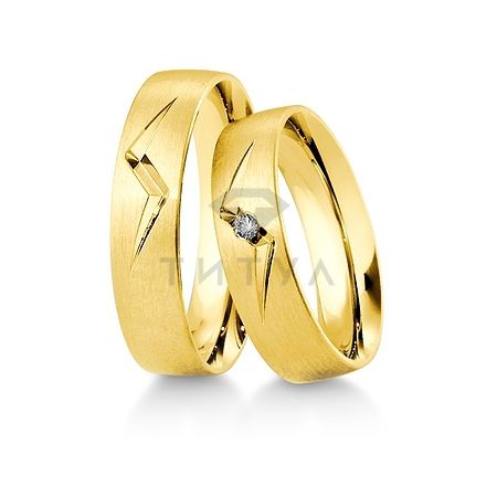 Т-27629 золотые парные обручальные кольца (ширина 5 мм.) (цена за пару)