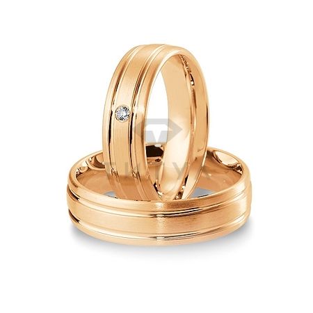 Т-27933 золотые парные обручальные кольца (ширина 6 мм.) (цена за пару)