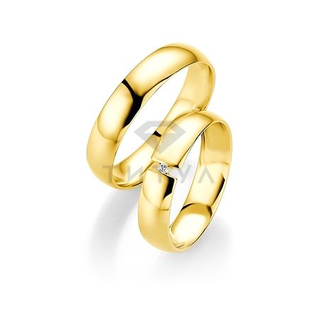 Т-27784 золотые парные обручальные кольца (ширина 5 мм.) (цена за пару)