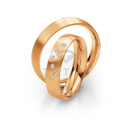 Т-28183 золотые парные обручальные кольца (ширина 5 мм.) (цена за пару)