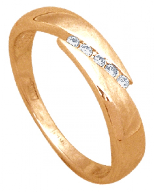 Золотое обручальное кольцо с бриллиантами