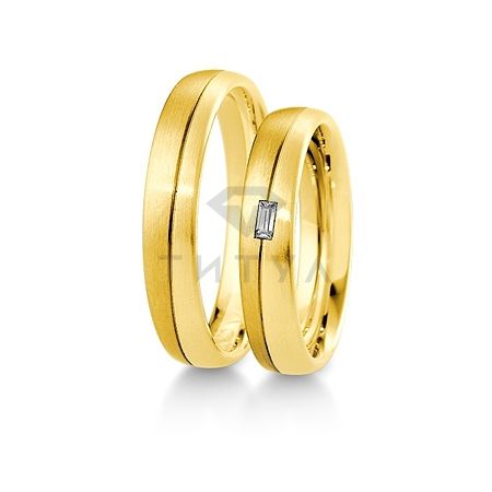 Т-27903 золотые парные обручальные кольца (ширина 4 мм.) (цена за пару)