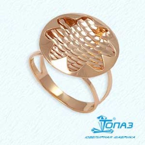 Ювелирный завод Топаз Золотое кольцо Цветок без камней