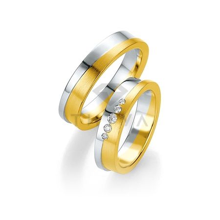 Т-28438 золотые парные обручальные кольца (ширина 5 мм.) (цена за пару)