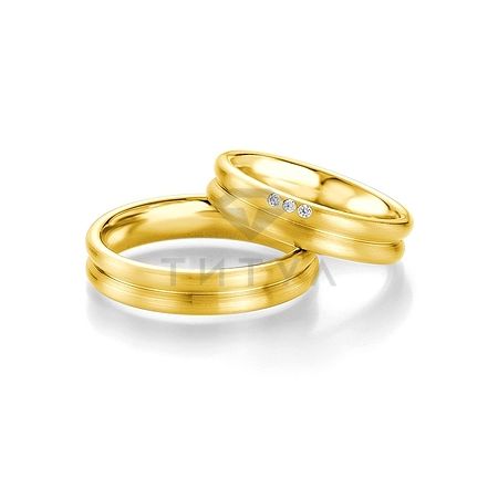 Т-28330 золотые парные обручальные кольца (ширина 5 мм.) (цена за пару)