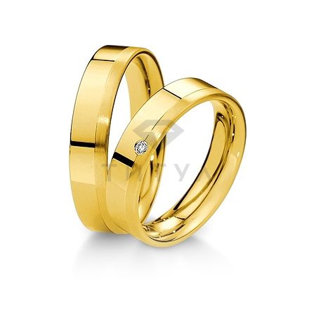 Т-27600 золотые парные обручальные кольца (ширина 5 мм.) (цена за пару)