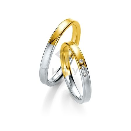Т-27562 золотые парные обручальные кольца (ширина 3 мм.) (цена за пару)
