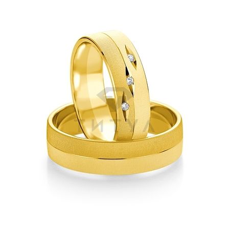 Т-27800 золотые парные обручальные кольца (ширина 6 мм.) (цена за пару)