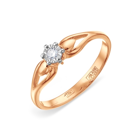 Т145611711 золотое кольцо с бриллиантом