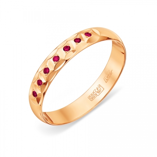 Ювелирный завод Топаз Обручальное золотое кольцо с рубином