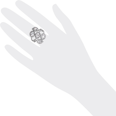 Т301014672 кольцо из белого золота с топазами, бриллиантами
