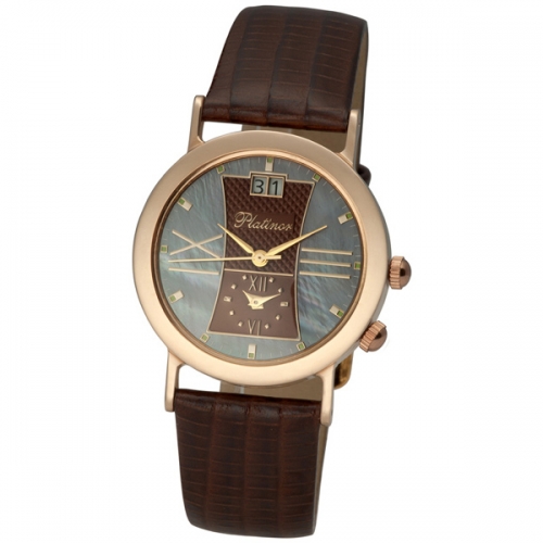 Часовой завод Чайка Мужские золотые часы Platinor коллекции «Шанс»