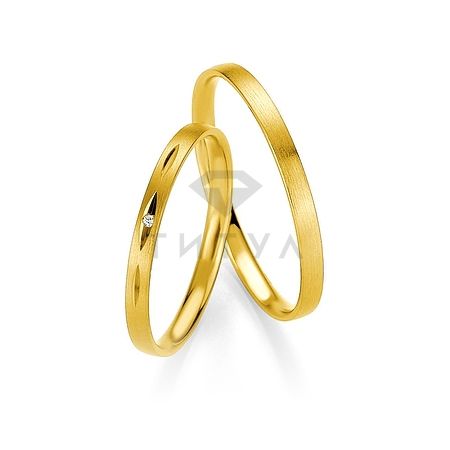 Т-26713 золотые парные обручальные кольца (ширина 2 мм.) (цена за пару)