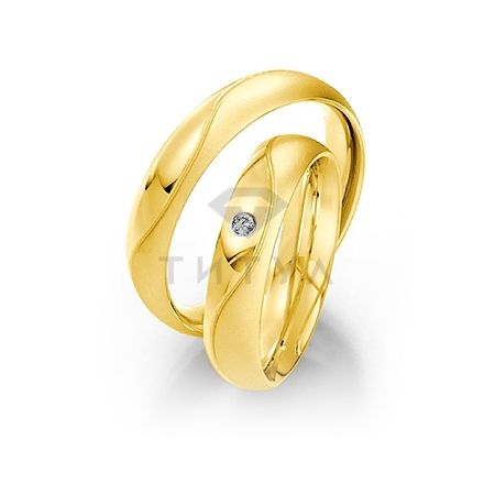 Т-28047 золотые парные обручальные кольца (ширина 5 мм.) (цена за пару)