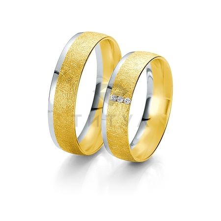 Т-27595 золотые парные обручальные кольца (ширина 5 мм.) (цена за пару)