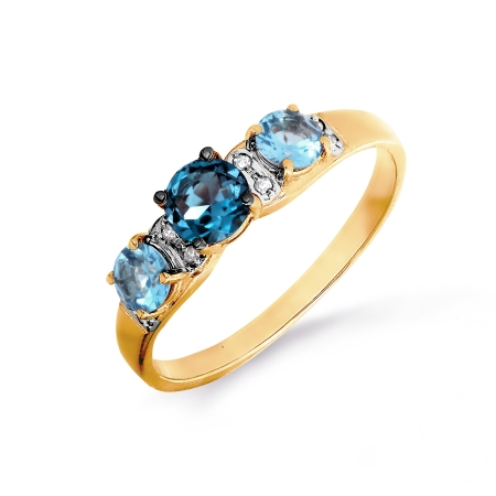 Т141016470 золотое кольцо с топазами, бриллиантами