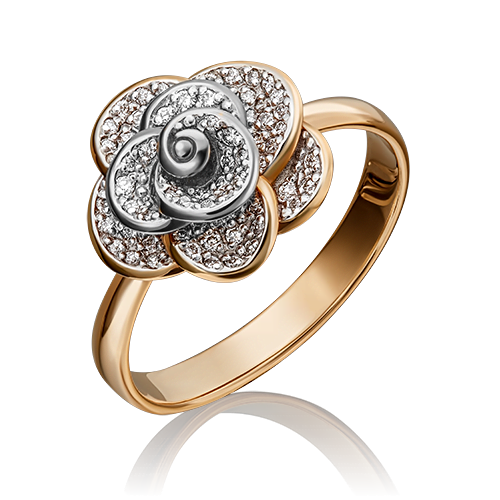 Ювелирный завод «Платина» Кольцо из комбинированного золота с бриллиантом