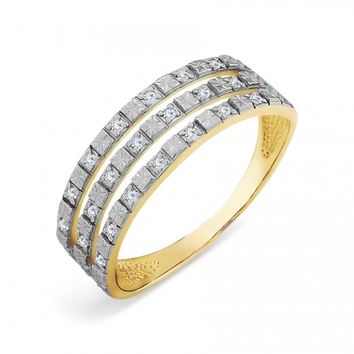 Ювелирный завод Топаз Золотое кольцо с бриллиантами
