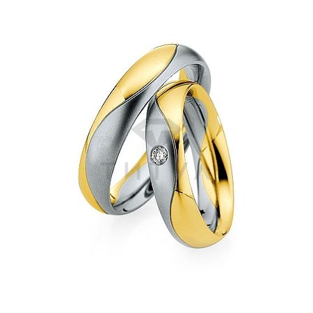 Т-28130 золотые парные обручальные кольца (ширина 5 мм.) (цена за пару)
