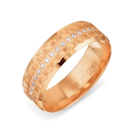Ювелирный завод Топаз Обручальное золотое кольцо с фианитами