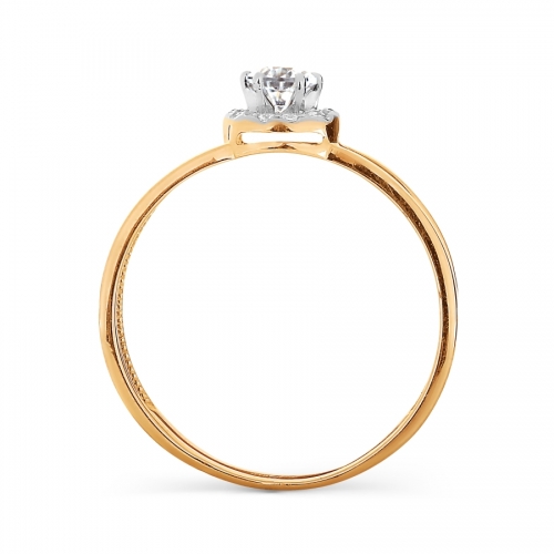 Золотое кольцо с Swarovski Zirconia