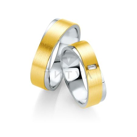 Т-28897 золотые парные обручальные кольца (ширина 7 мм.) (цена за пару)